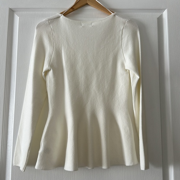 Square Neck Peplum Sweater Top - Picture 6 of 6